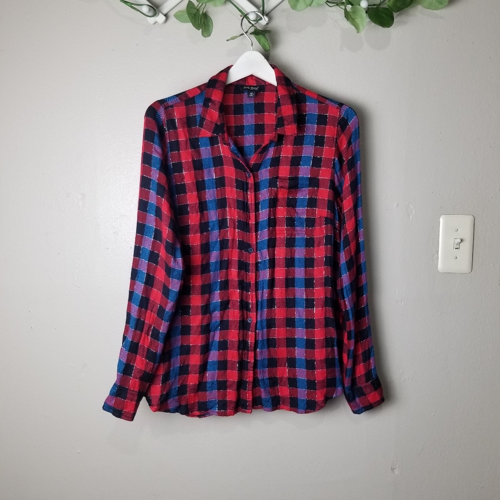 Lucky Brand lightweight plaid shirt size M